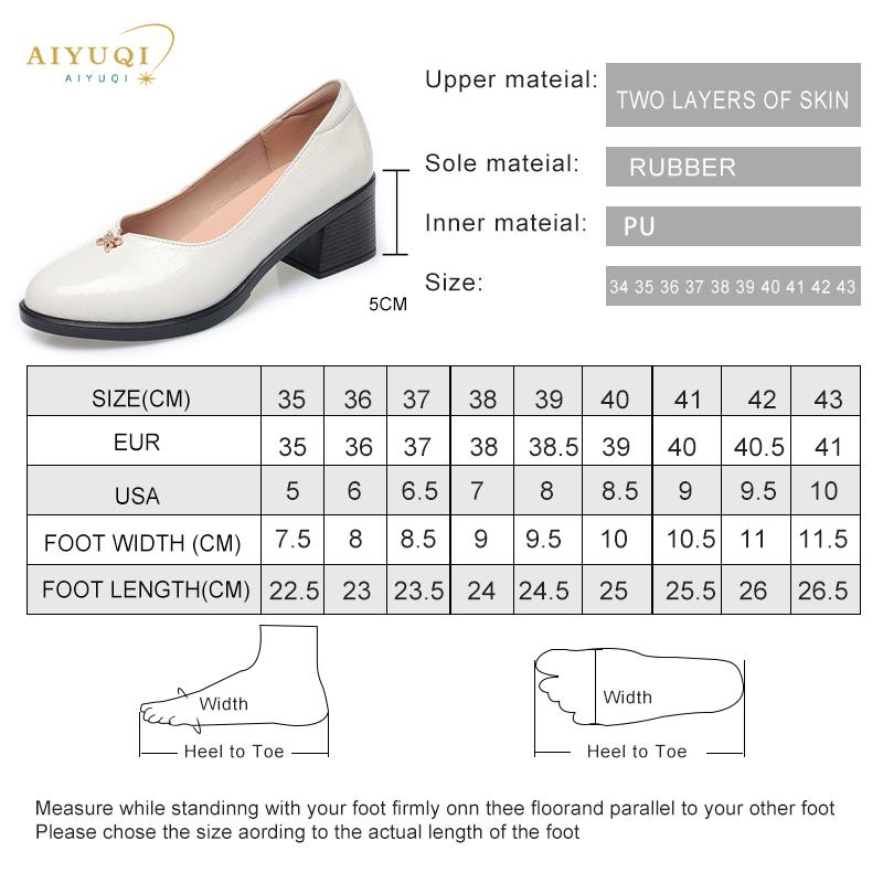 Fashion AIYUQI Women Shoes Mid-heel 2024 Spring New Formal Dress Ladies Shoes Genuine Leather Large Size 41 42 43 Women's Work Shoes