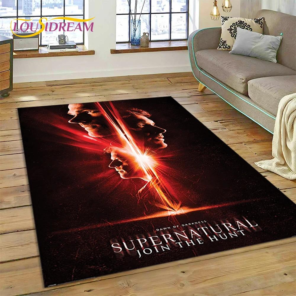 SPN Latest Supernatural Dean Sam 3D Rug Carpet for Living Room Bedroom Home Decor,Floor Mat Non-slip Decoration for Sofa Doormat