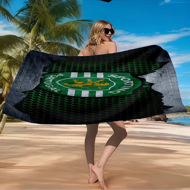 Sporting Portugal Crest Beach Towel Microfiber Beach Towel, Lightweight and Quick-Dry, for Summer Travel, Swimming Pool Fan Birthday Gift