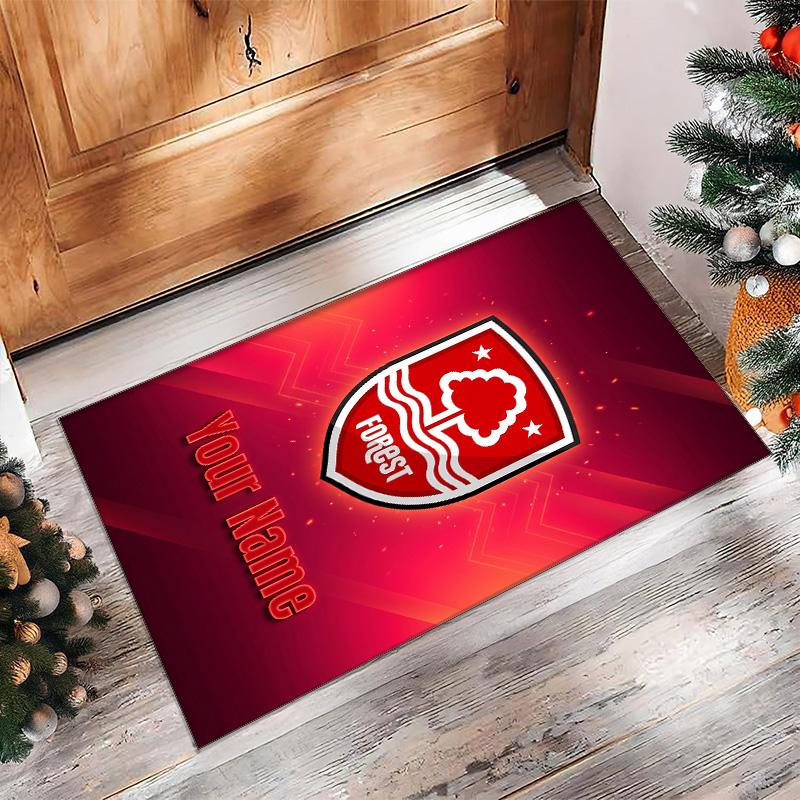 Nottingham Forest FC Bedruckter Kristall-Samtteppich Rutschfester Kristall-Samtteppich Für Sofa Schlafzimmer Innenbereich Heimdekoration