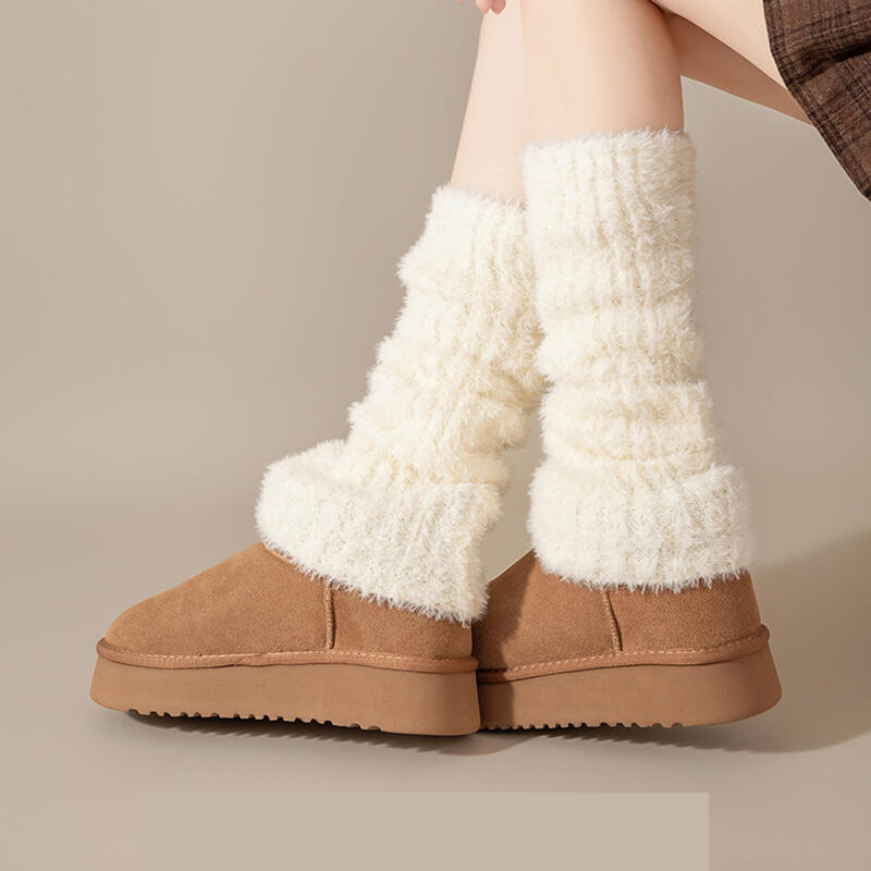 

Mielhau Mongle Fur Leg Warmer Socks, Cozy Winter Socks ivory