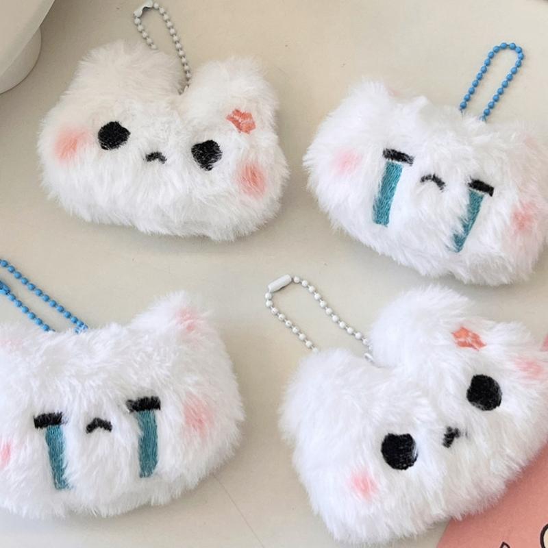 Plush Rabbit/Bear Keychain Ornament Soft Plush Backpack Charm Cute Stuffed Animal Gift For Students Friend And Family