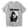 2026 Summer Cotton Faouzia BIRTHDAY Printed TShirts Vintage Graphic Tees Unisex Unisex Loose Casual Hip Hop Streetwear Comfort Tops