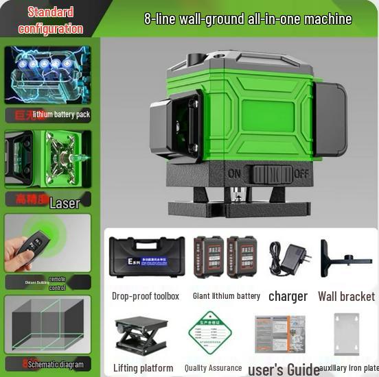 12-Line Green Laser Level: High-Precision, Strong Light, Automatic Wall/Floor-Sticking Instrument