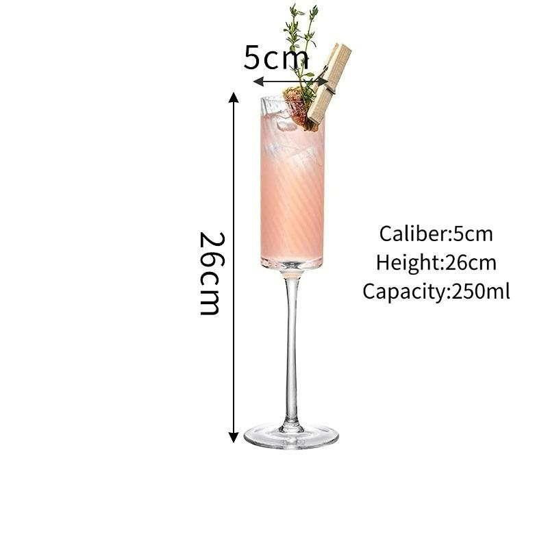 

Creative Striped Champagne Glass Cup High-foot Cocktail Glasses Cups Sparkling Glass Wine Glass Cups Party Bar Accessories 1pc