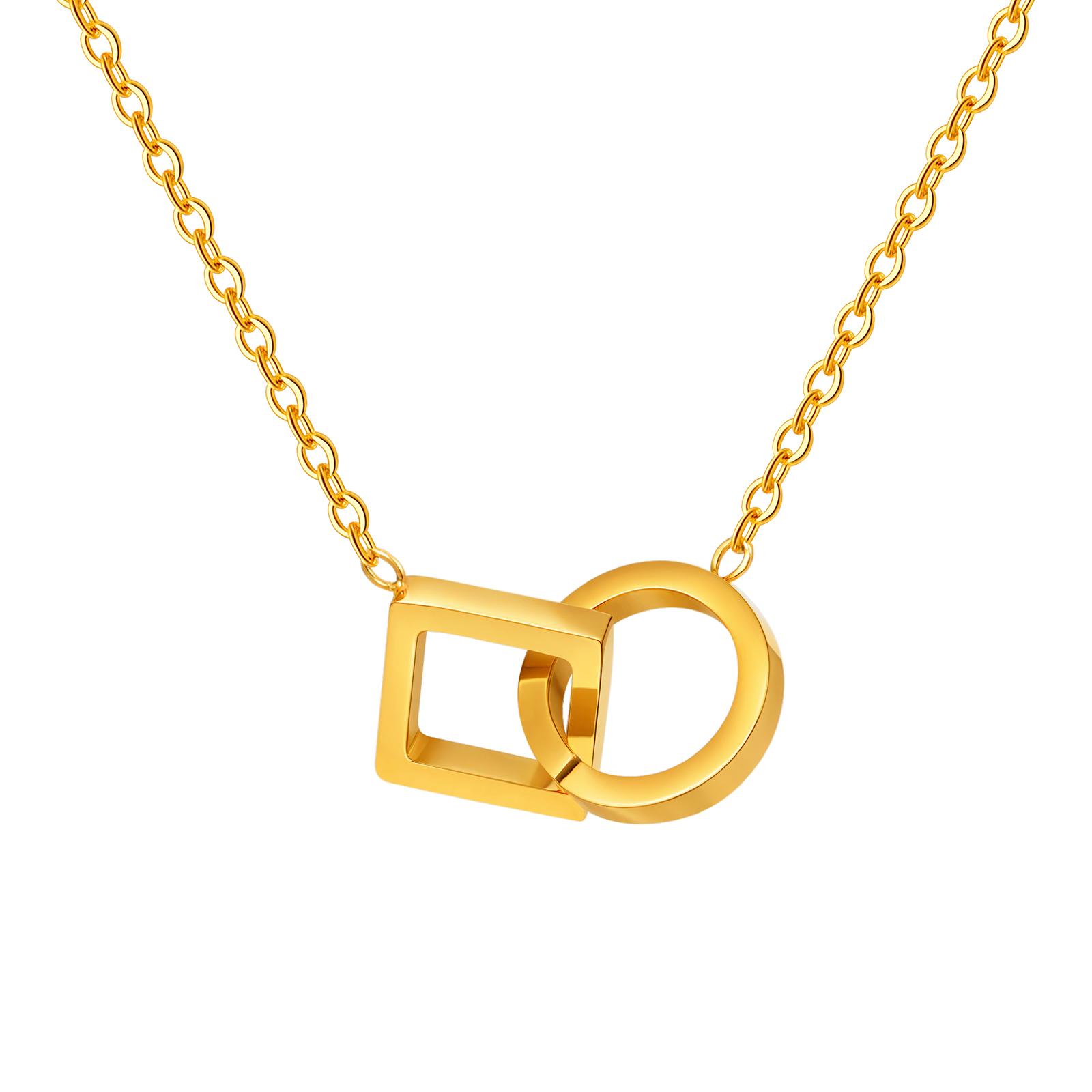 

Minimalist Rolo Chain Buckle Necklace for women,Gold Color Stainless Steel Necklaces,Mother s Day Jewelry Gift