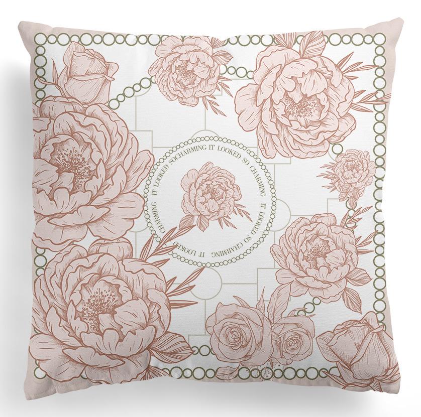 European-style Flower Pillowcase, Retro American Rose Flower Printed Pillow and Cushion Cover