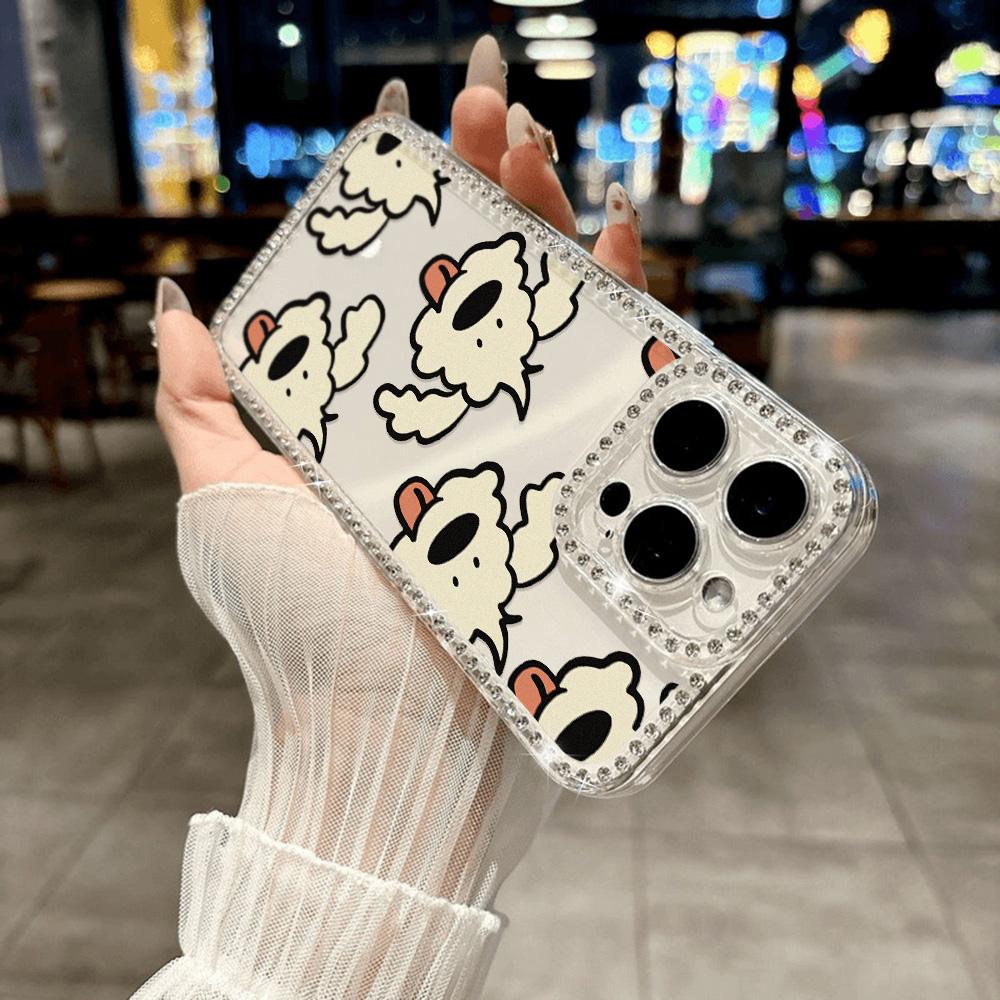 Bracelet Chain Phone Case For iPhone 17 16 15 13 14 for 17Air 17 12 14 16 Pro 17 14 16 Pro Max Sparking Diamond Cute Pattern Hard Cover With Lanyard