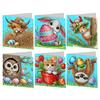 6Pcs Easter Egg Bunny Diamond Painting Greeting Card Kit Daily Wish Card for Friends 5D DIY Greeting Card for Easter Party Gift