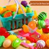 Kids' Pretend Play Kitchen Set: Vegetables, Pizza, and Fruit Cutting Fun
