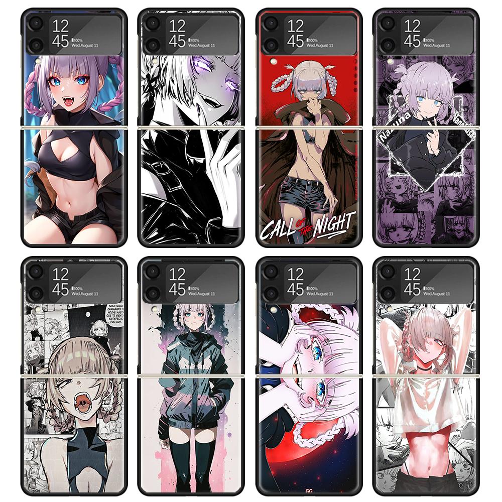 Nazuna Nanakusa Anime Black Phone Case For Samsung ZFlip7 ZFlip6 ZFlip5 ZFlip4 ZFlip3 5G Hard Protective Galaxy Z Flip 3 4 5 6 7