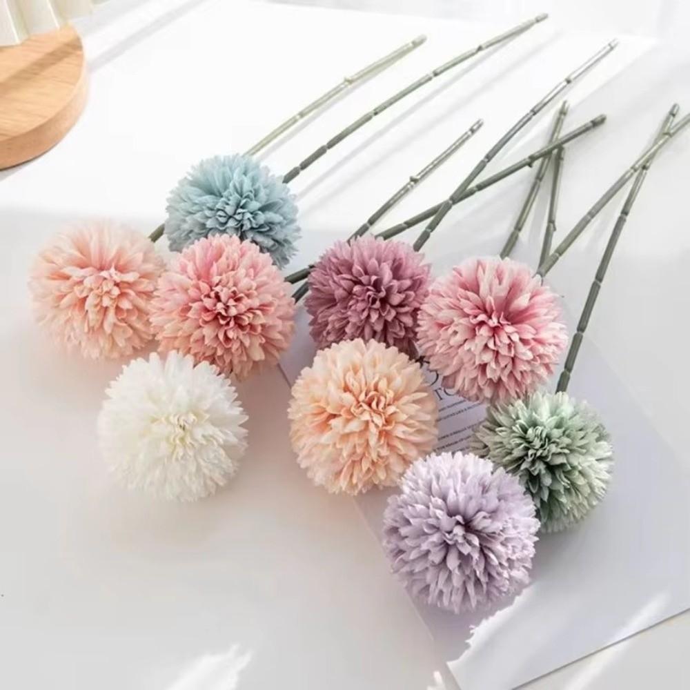Dyed Edged Fake Flower Ball Silk Cloth Chrysanthemum New Hydrangea  Valentine's Day Gift