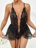 Erotic Bodysuit Lingerie See-Through Lace Underwear Sets Sissy Transparent Sexy Costumes Garter Sex Outfit Babydoll Dress