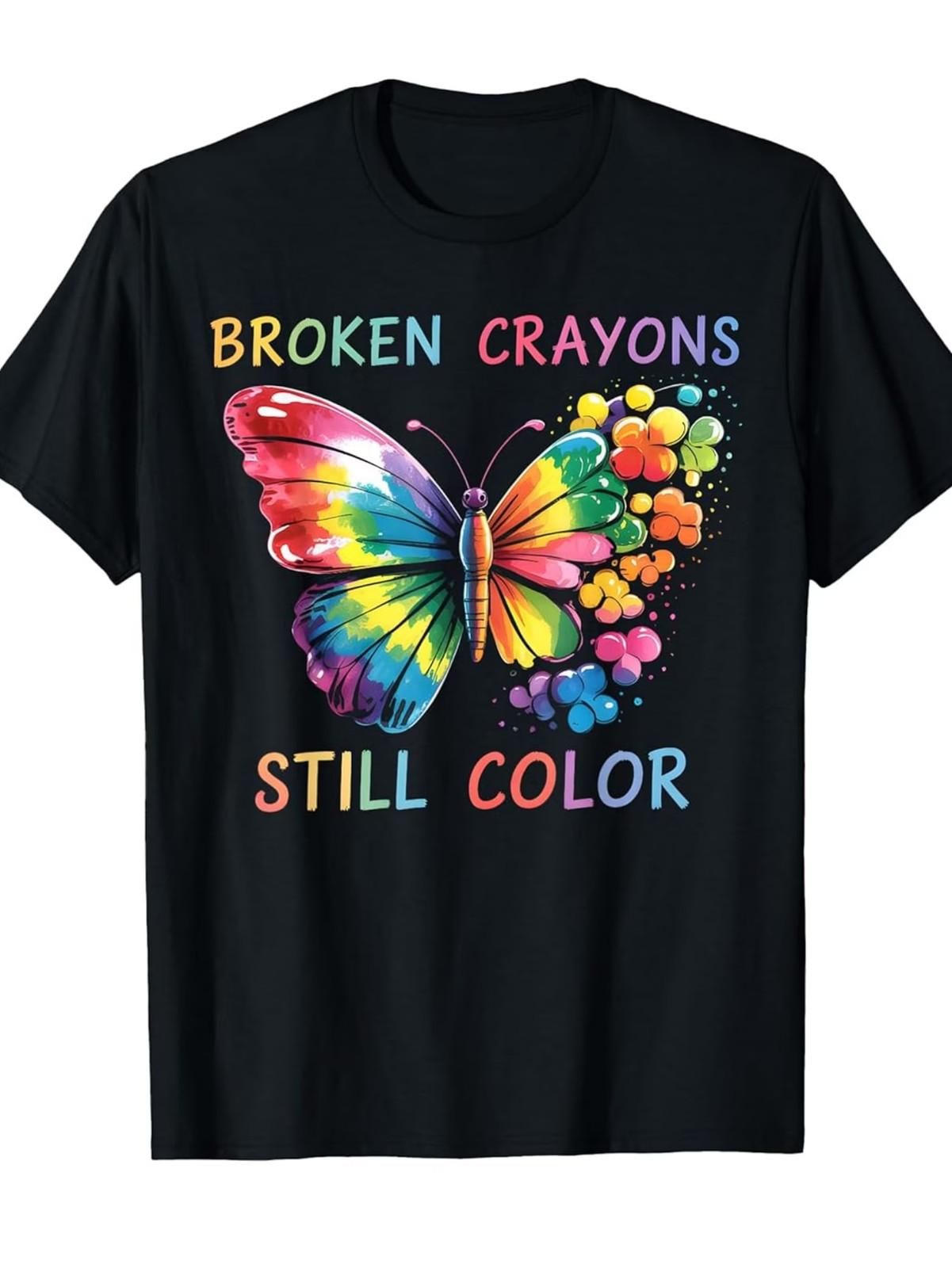 Mental Health Matters Broken Crayons Still Color Awareness T-Shirt - Unisex 220G M