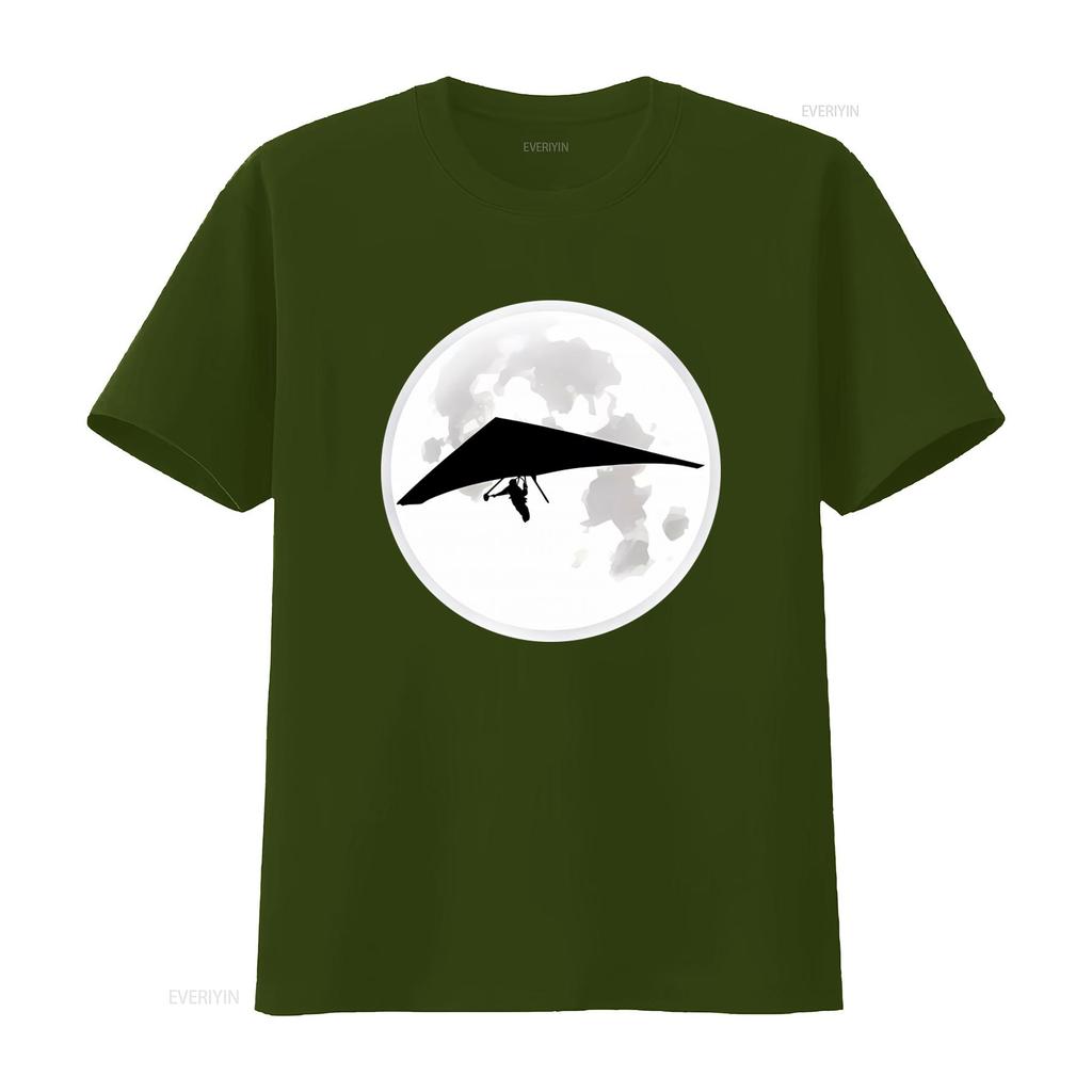 Moon Hang Glider T Shirt for Men and Women Ideal Gliding Teachers Hanggliding Enthusiasts Airsport Lovers Vintage Washed