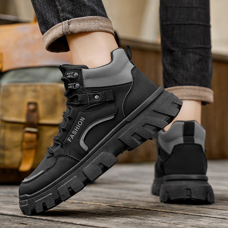 New Men's Casual Sports Shoes, Large-sized Thick-soled Lightweight Men's Running Shoes Outdoor Hiking Punk Men's Loafers Trainer