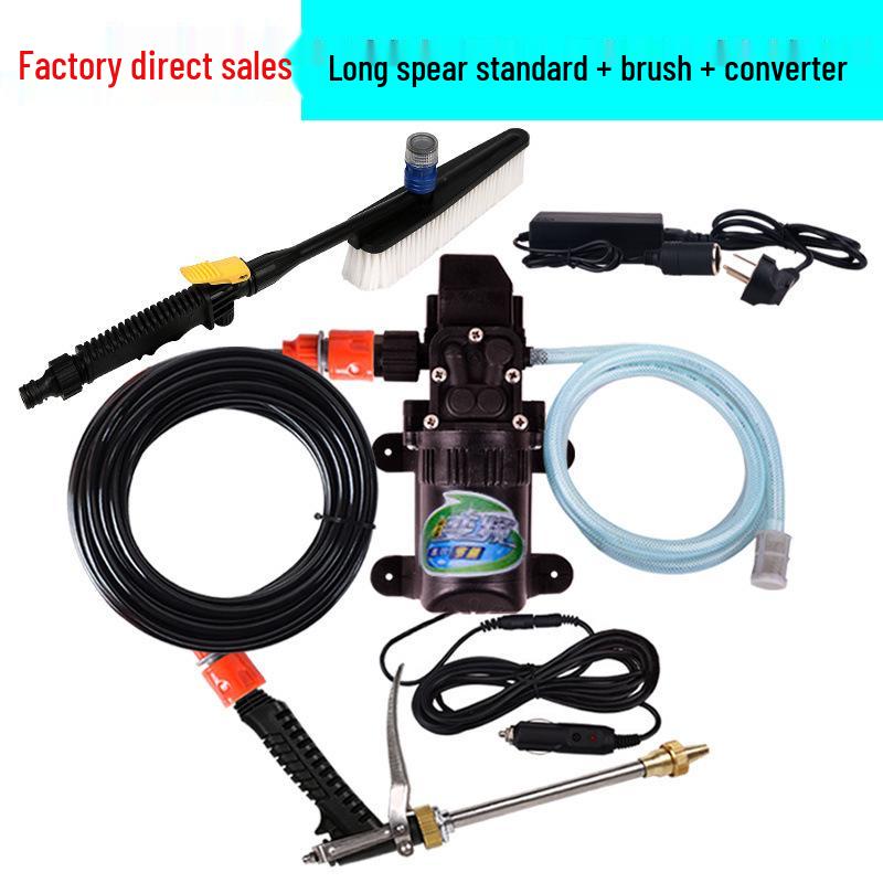 12V Portable High-Pressure Car Washer with 220V Electric Water Pump and Brush