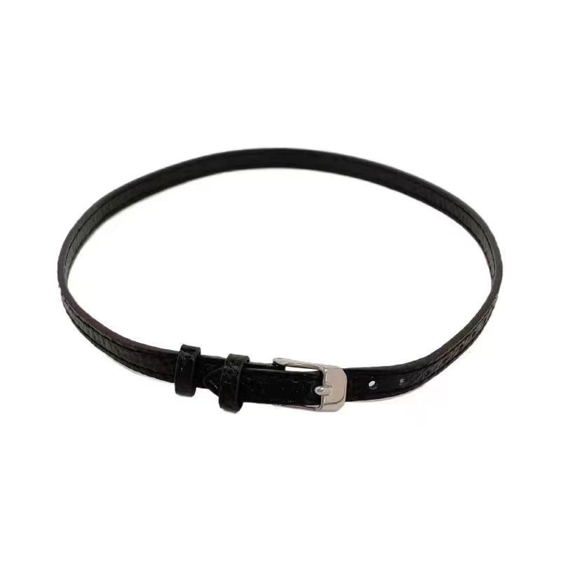 

Niche design sense black belt buckle choker daily versatile neck accessories short collar minimalist neck ring women