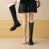 Winter Kniehoher Schaft Plüsch Wasserdicht Runde Zehenpartie Plateau Damenstiefel Rutschfest New Rock Schick und Elegant Damen Schneestiefel