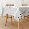 Weißgold Weihnachts-Tischdecke Schneeflocke Rentier Weihnachtsbaum Muster Wasserdichte Tischabdeckung Feiertagsessen Festliche Tischdeko