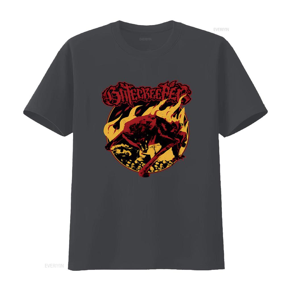GATECREEPER Craving Flesh T Shirt Gothic Wolf Flame Design for  Vintage Washed Breathable Graphic Stylish Homme Unisex Soft