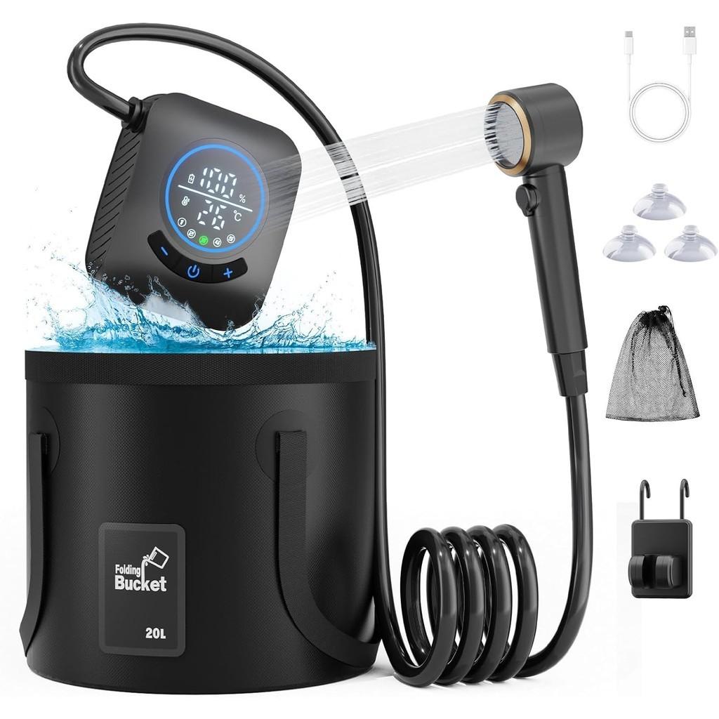 Set de douche portable léger 8000 mAh pour extérieur Pompe de bidet rechargeable pour camping Kit de bain pour animaux de compagnie Étanche IPX8
