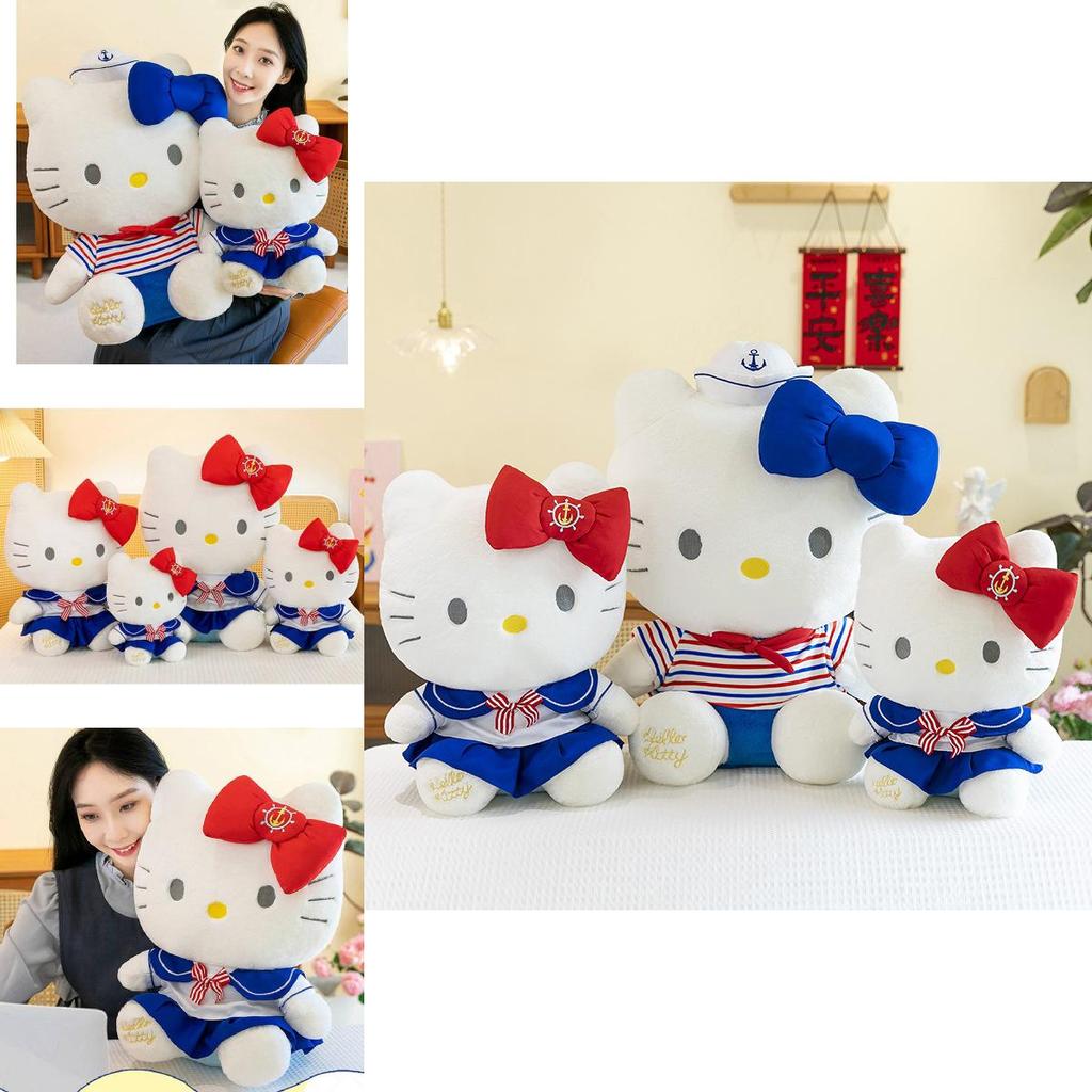 Adorable Navy Hello Kitty Plush Doll Soft Toy For Girls Cute Collectible Gift 40cm To 80cm Sizes