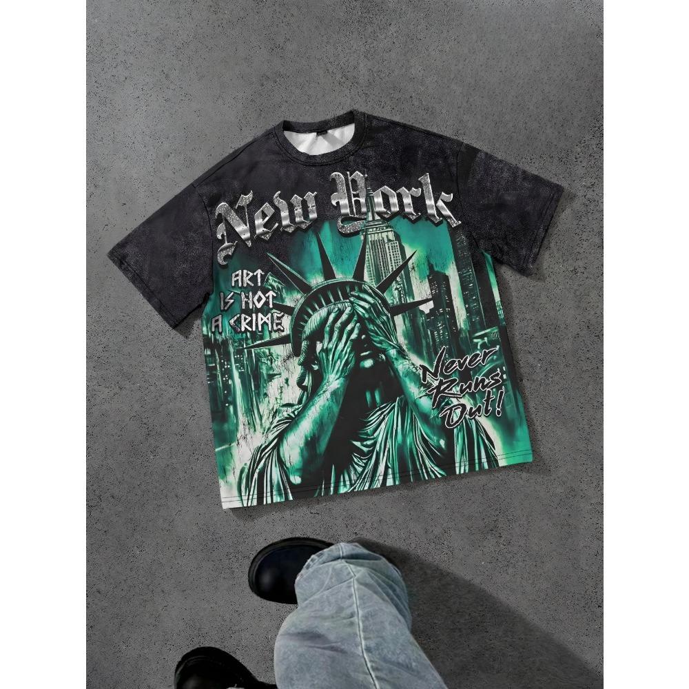 The 2026 Summer New Men's T-shirt Features a Casual Fashionable Comfortable Soft and Breathable 3D Pattern Print