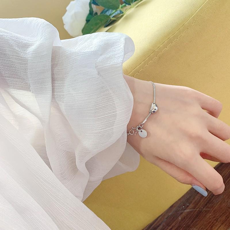 S925 Sterling Silver Korean Style Women's Bracelet - Perfect for Couples and Birthday Gifts
