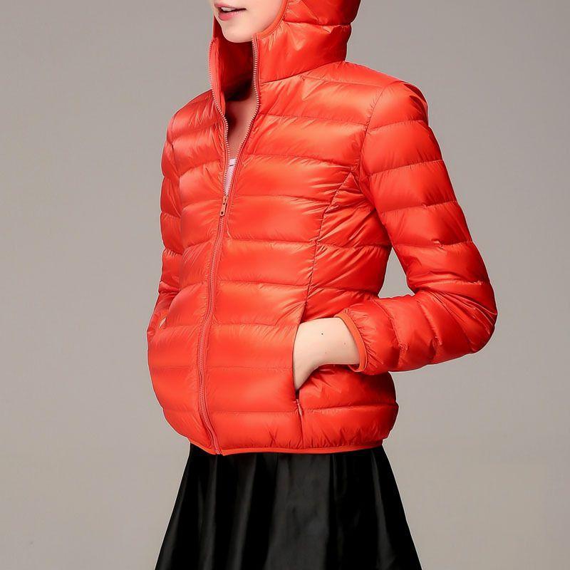 Women Winter Ultralight Hooded Jacket Ultra Thin Warm Lightweight Down Jacket Portable Fashion Hoodies Jacket