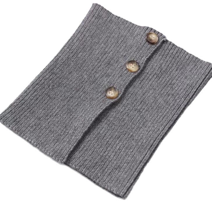 Knit Button Dickey for Girls: Woolen Snood & Neck Warmer - Multipurpose Cold-Proof Autumn/Winter Scarf
