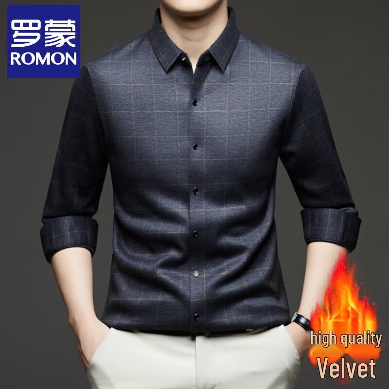 Romon Men s Wool Blend Plaid Flannel Shirt 4XL