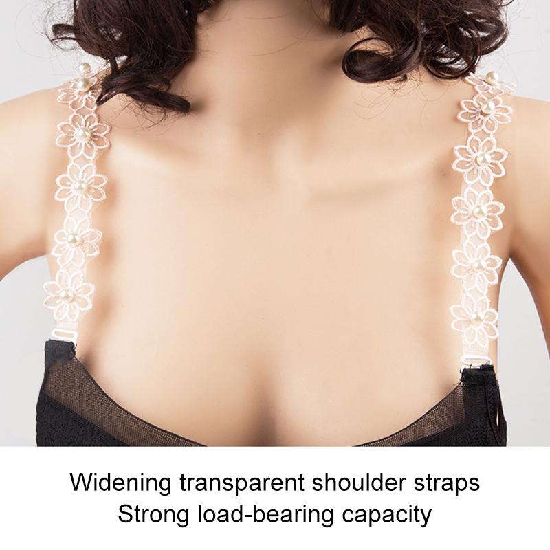 1Pair Flower Sexy Dress Decor Summer Bra Straps Elastic Shoulder Strap Adjustable Plastic/Lace Women