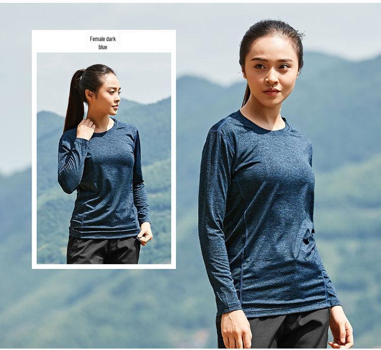 Couple's Quick-Dry Long Sleeve T-shirt for Outdoor Running and Fitness