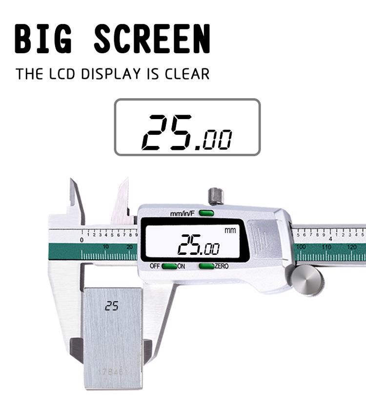 Vernier Caliper LCD Digital Display Stainless Steel Gauge Micrometer Measuring Instruments for Installation Renovation Work