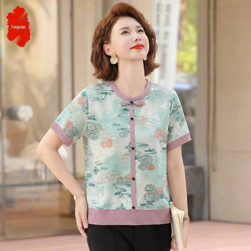 Women s Floral Print Short Sleeve T-Shirt 3XL
