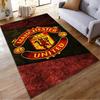 Manchester United Logo Carpet, Red and Black Soccer Fan Rug Decor Suitable for use as an anti-slip for living room bedroom sofas