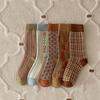 Mori-Style Retro Plaid Mid-Calf Socks for Women - Trendy Korean Fashion, Autumn/Winter