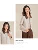 [Sheep Wool Coat] Short Color Blocked Double Sided Woolen Coat for Women Autumn/Winter, Flip Collar Cardigan with Side Pockets