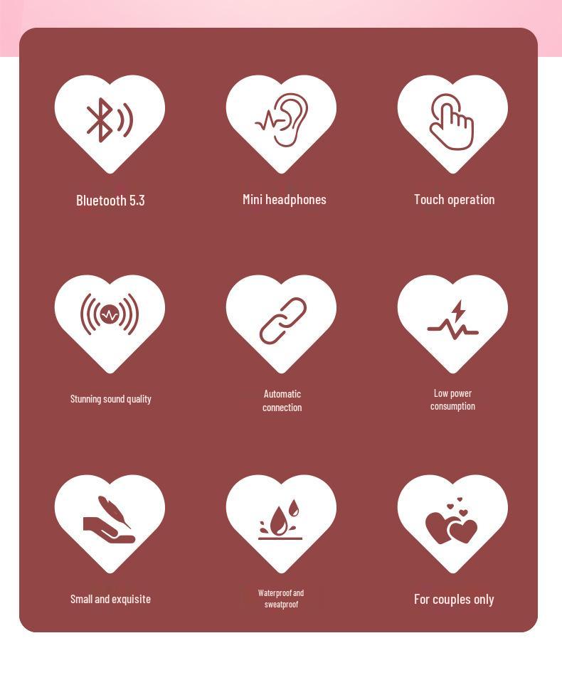 K520 Heart-Shaped Bluetooth 5.3 Wireless Headset with Power Display