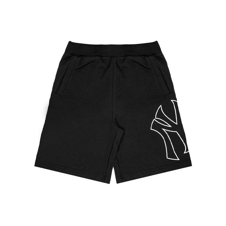 MLB New York Yankees Kleurblok Logo Elastische Sportshorts Unisex shorts Zwart 31SPU1131-50L M black