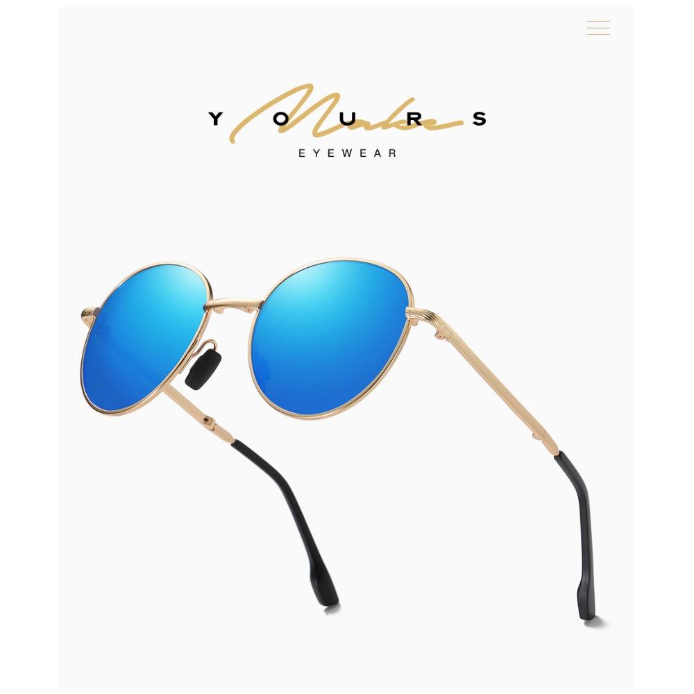 aoron Folding Polarized Sunglasses Fashion Round Frame Colorful Sunglasses Sunglasses Glasses