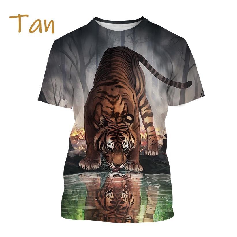 Hot Sale Personality Ferocious Tiger 3D Printing T-shirt Summer Unisex Fashion Funny Cool Hip Hop Animal Short Sleeve Top
