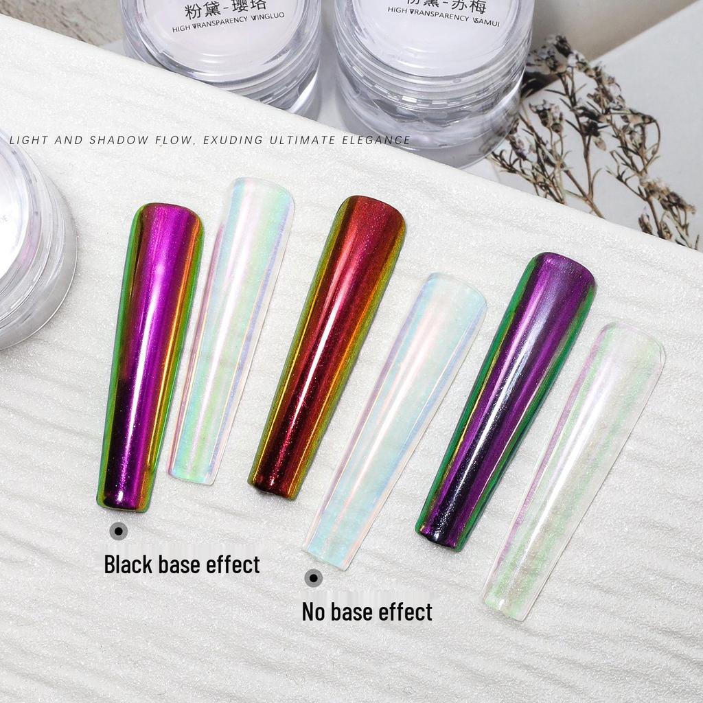 Iridescent Mermaid Aurora Pink Nail Art Magic Mirror Powder