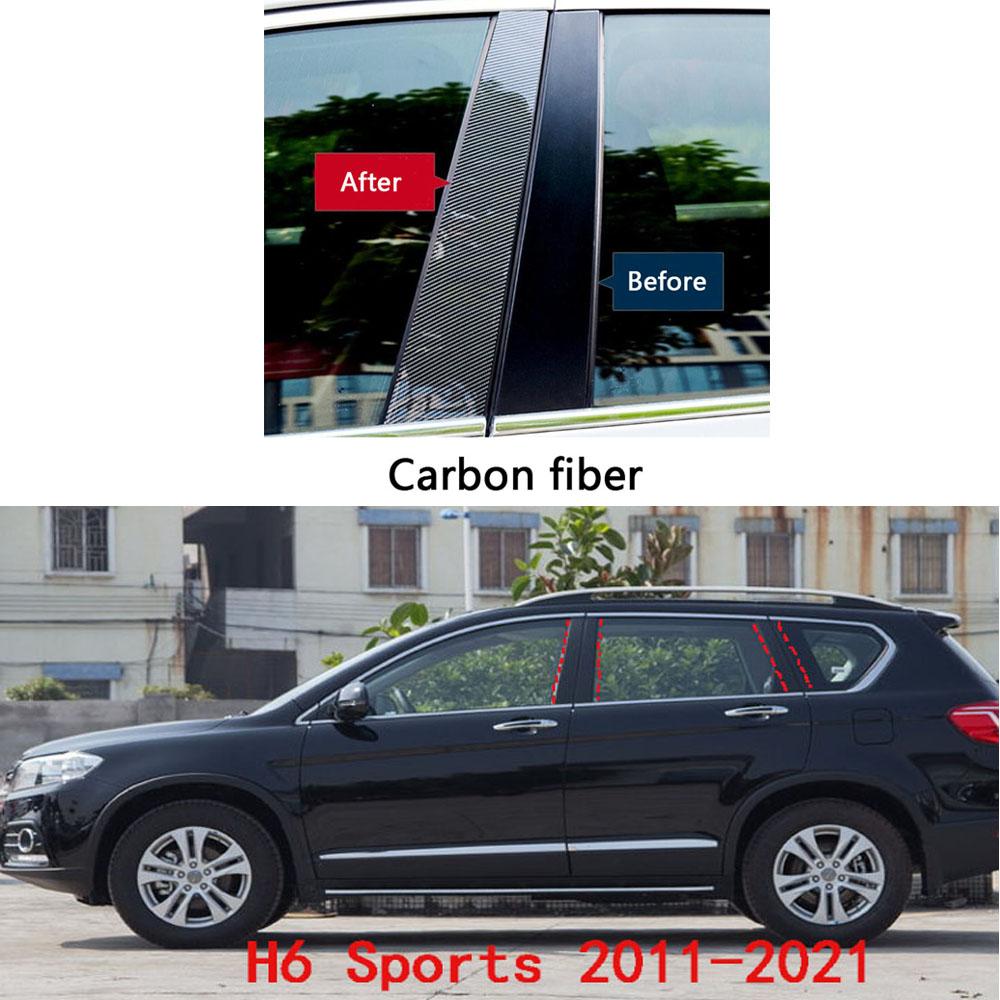 Car TPU/Glossy Mirror Pillar Post Cover Great Wall HAVAL H6 2011 2012 2013- Door Trim Window Molding Sticker Accessories