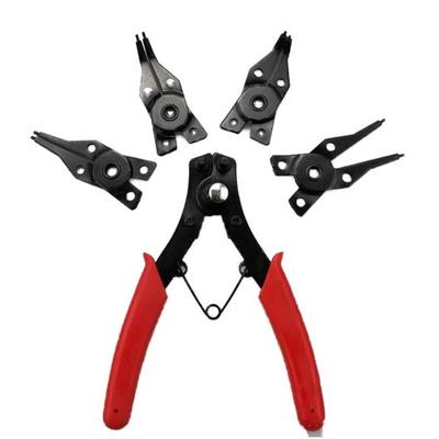 1 Satz 4-in-1-Sicherungsringzangen-Satz Sprengringzange Multi Crimp Abnehmbarer Zangenkopf Haltesicherungszange Handwerkzeuge