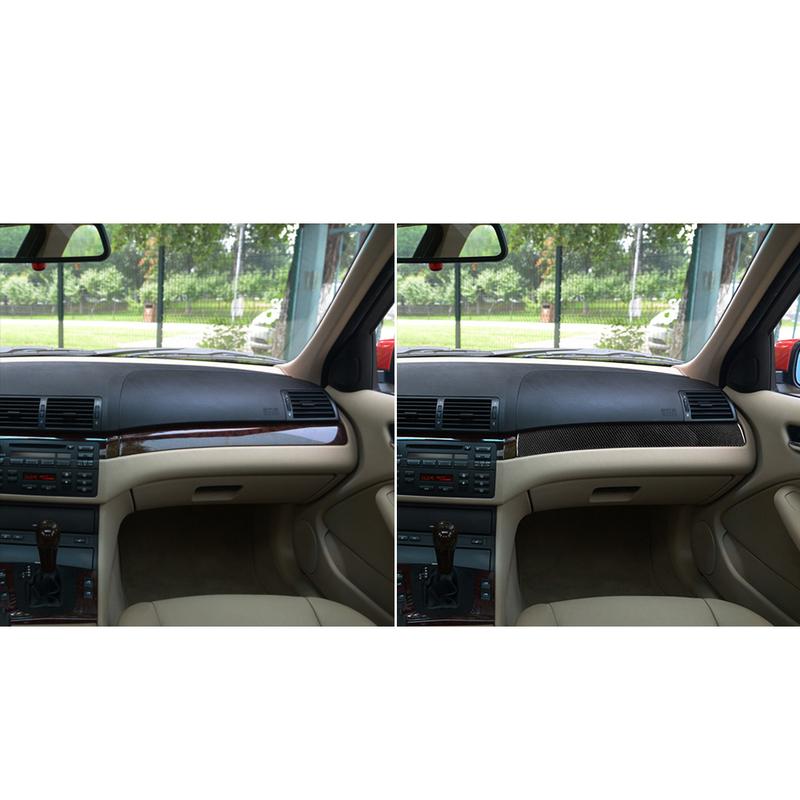 Real Carbon Fiber Car Accessories Co-pilot Dashboard Cover Sticker For BMW 3 Series E46 1998 1999 2000 2001 2002 2003 2004 2005