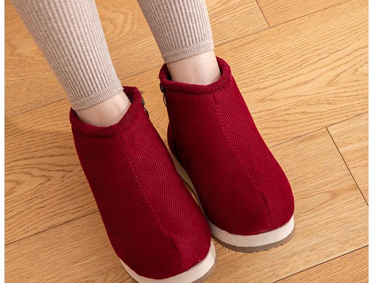 Women's Winter Handmade High-Top Non-Slip Cotton Slippers - Warm Indoor Shoes for Mom & Men