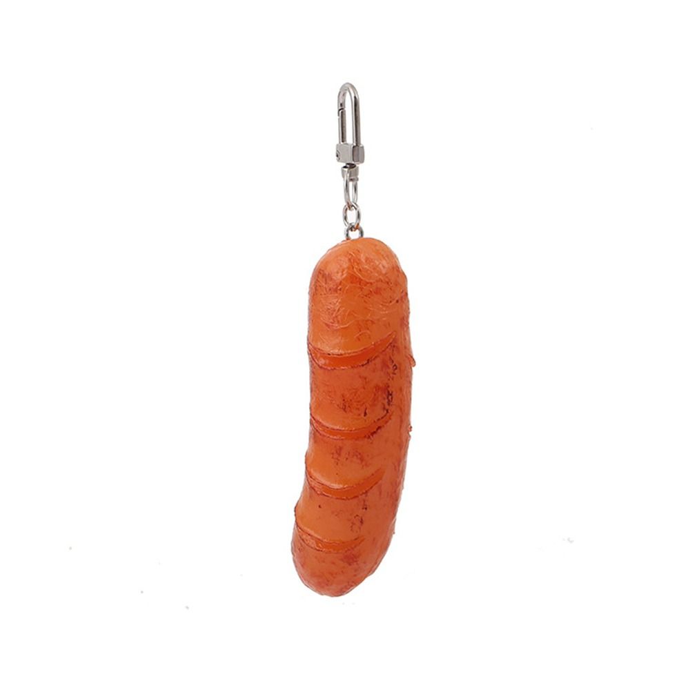 Food Hot-dog Pendant Orange Slice Simulation Food Key Ring Cute Lemon Slice Key Chain  Girls