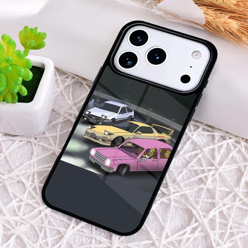 Initial D soft Phone Case for iPhone 17 Air 16 15 11 12 14 13 Pro Max Shockproof Cover
